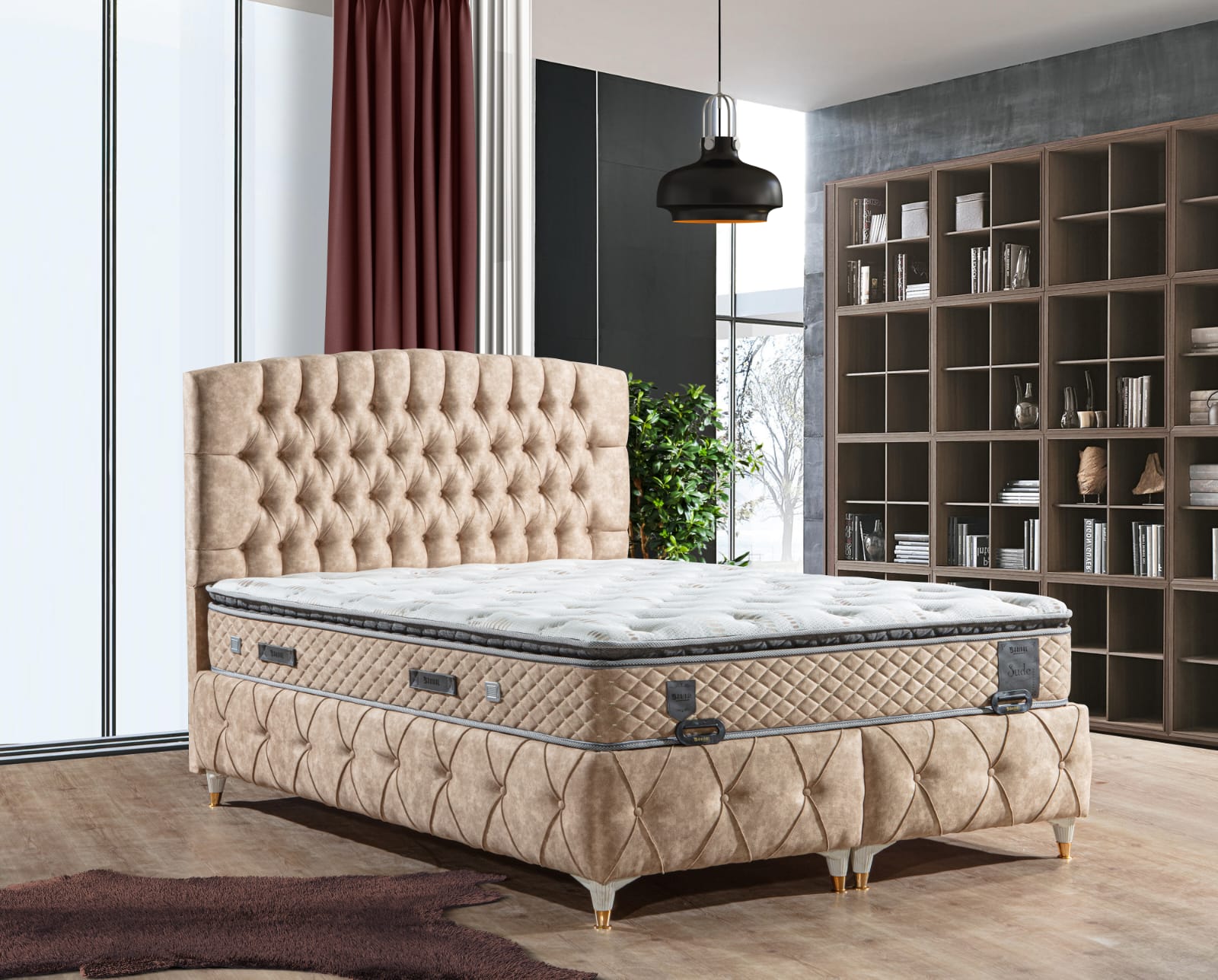 SUDE Boxspringbett mit Matratze